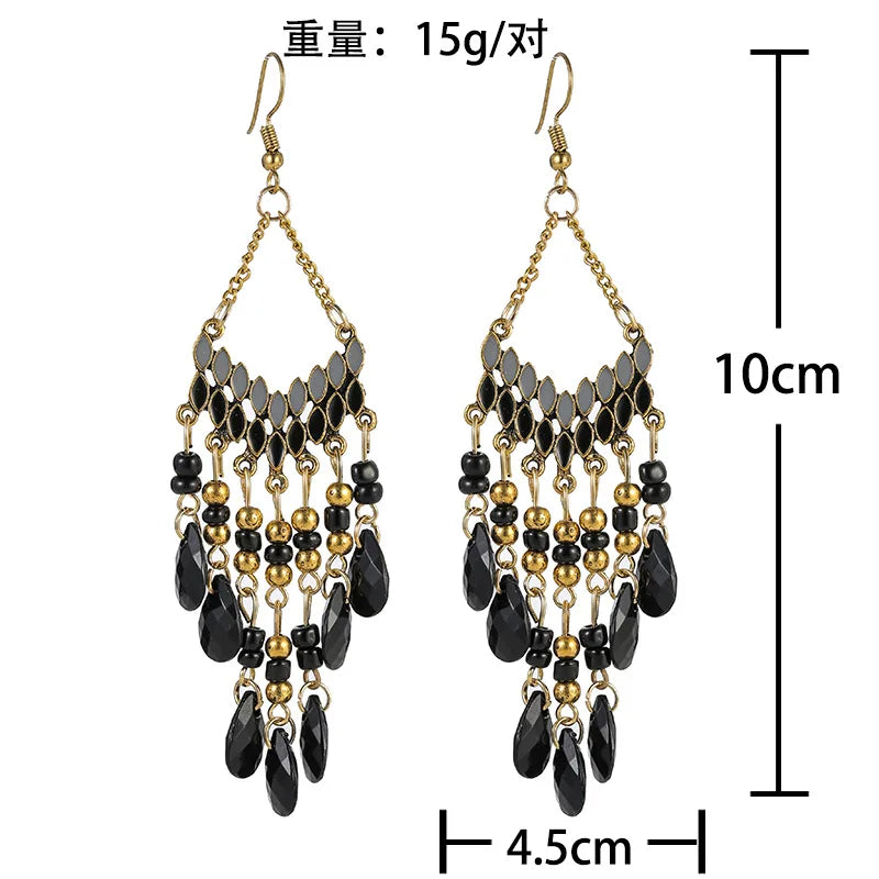 Bohemian Water Drop Tassel Earrings Ethnic Style Earring Fashion Jewellery