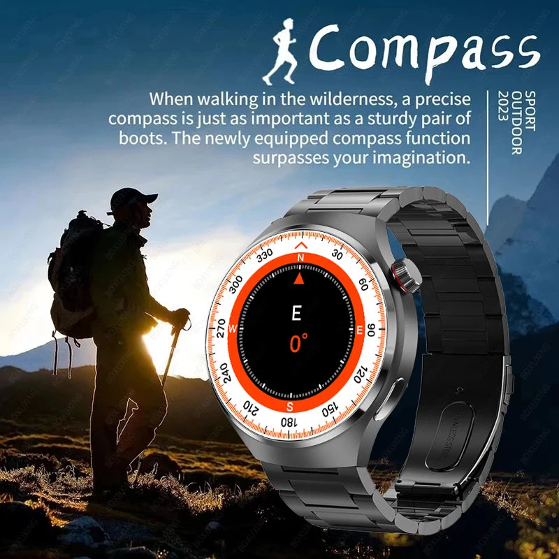 2024 New GPS Smart Watch Men GT4 Pro 360*360 HD Screen Heart rate IP68 Waterproof Blood Sugar Smartwatch BT Call NFC Watch 4 Pro - Hiron Store