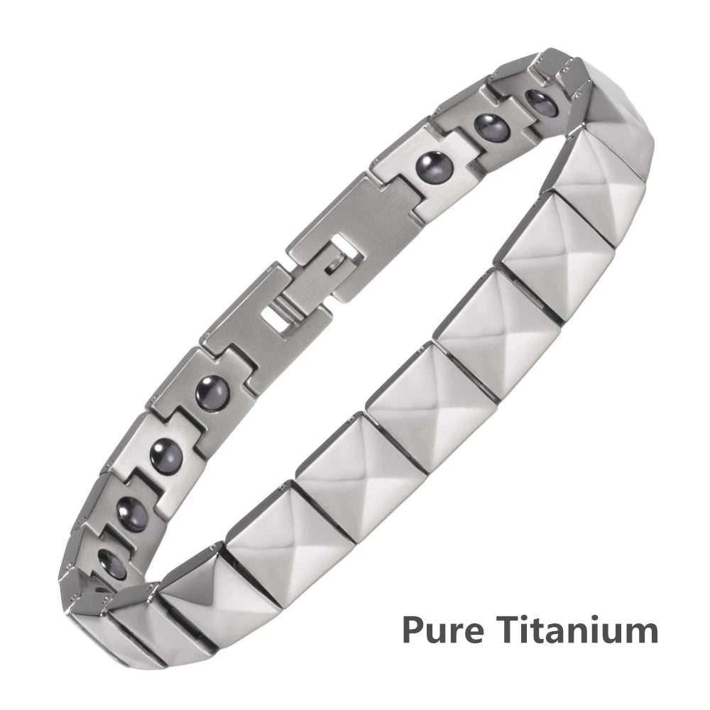 Titanium Steel Magnetic Health Bracelet Pure Titanium Tungsten Steel Anti-fatigue Energy Bracelet