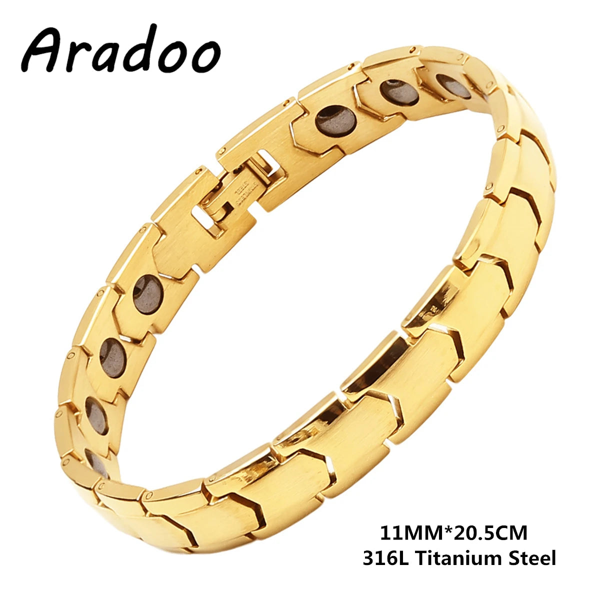 Titanium Steel Zirconia Bracelet Classic Retro Light Luxury Magnetic Therapy Bracelets - Hiron Store