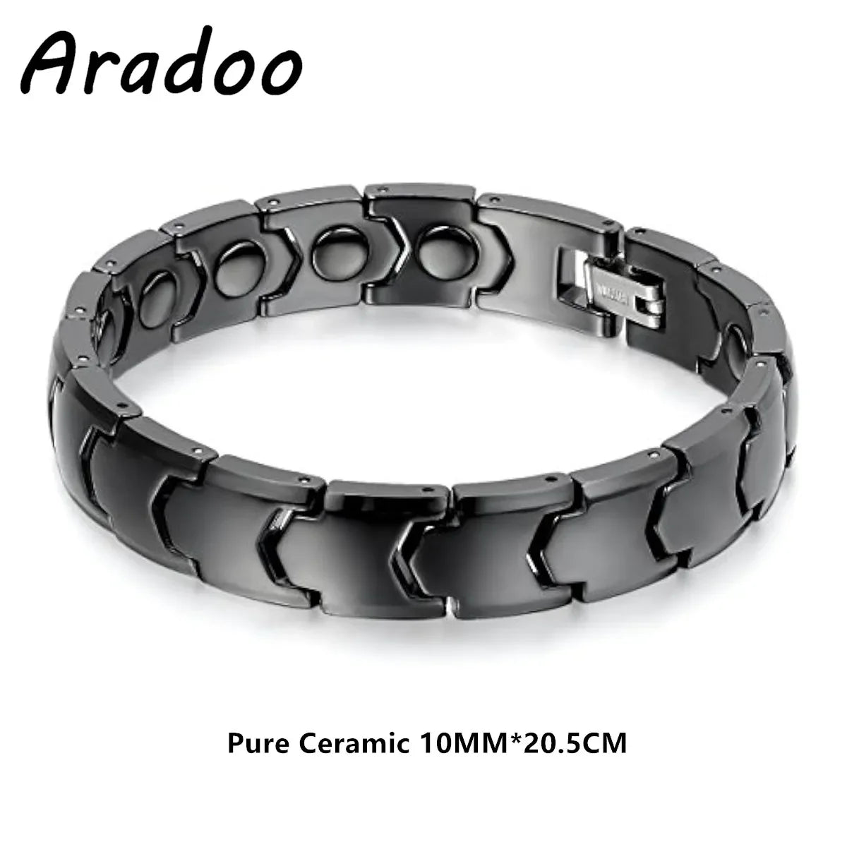 Ceramic Titanium Steel Bracelet Hematite Magnetic Stainless Steel Adjustable Bracelets - Hiron Store