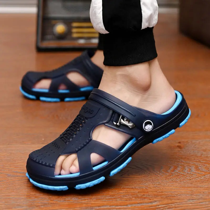 Summer Sandals  Men Slippers Outdoor Beach Casual Shoes Zapatos De Hombre Indoor Durable Anti Slip Peep Toe New - Hiron Store