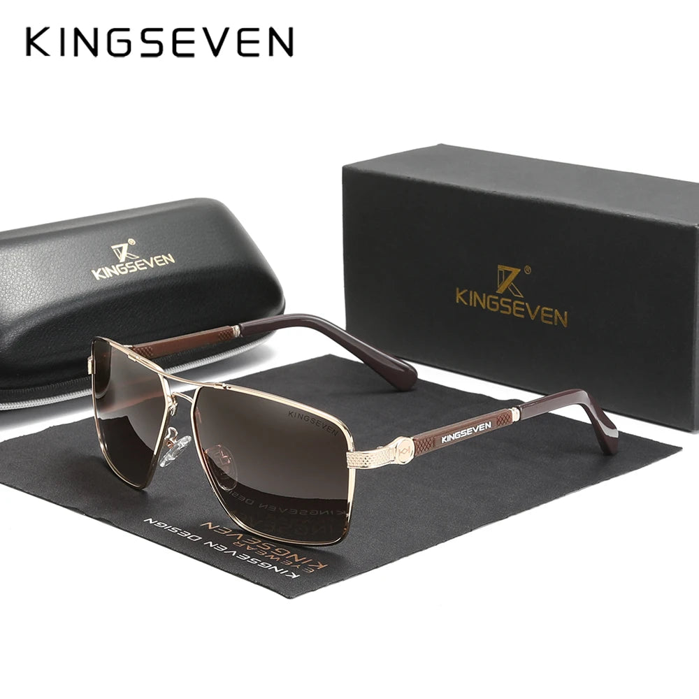 KINGSEVEN Design  Men/Women Sunglasses, New Polarized UV400 Coating Optical Lens ,Auto Reset Square Frame Driving