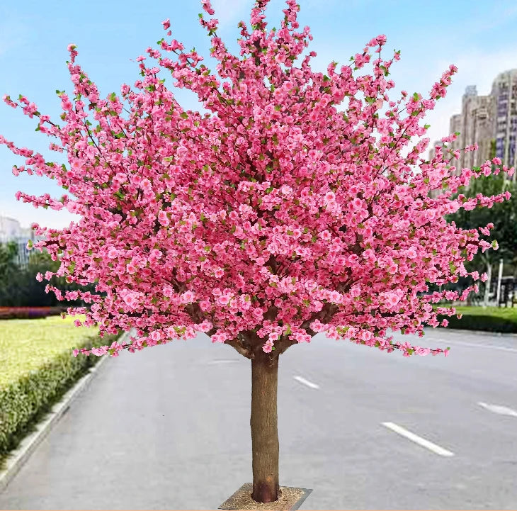 Artificial Cherry Blossom Tree Large Fake Peach Blossom Plant Wedding & Outdoor Home Garden Decoration Christmas Home Decoration