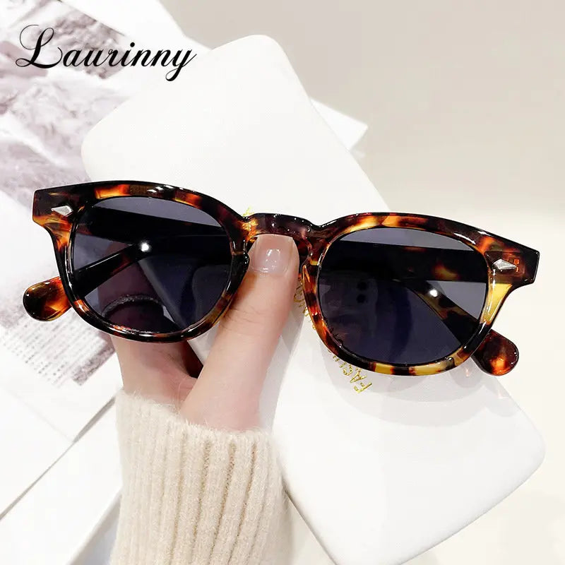 Round Sunglasses Women Men Retro Blue Lens Square Sun Glasses Female