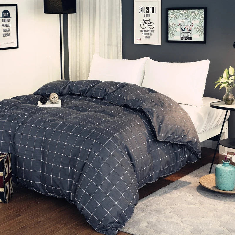 Simple plaid Duvet Cover 220x240 nordic Quilt Cover 1PCS Comforter Covers for double queen king size bed 135 150x200