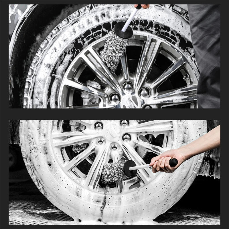 SEAMETAL Car Wash Microfiber Wheels Brush Non-Slip Ultra Soft Car Cleaning Gloves Mitt Car Wheel Spokes Brushes Car Accessories - Hiron Store