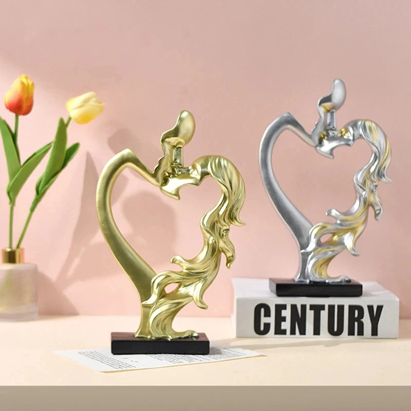 Couple Statue Decoration Kissing Deep Love Resin Figurines Creative Kiss Decor Accessories