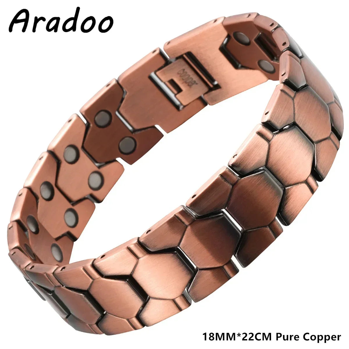 Pure Copper Bracelet Men‘s 3500 Gauss Strong Magnetic Therapy Link Bracelets Jewellery Gifts