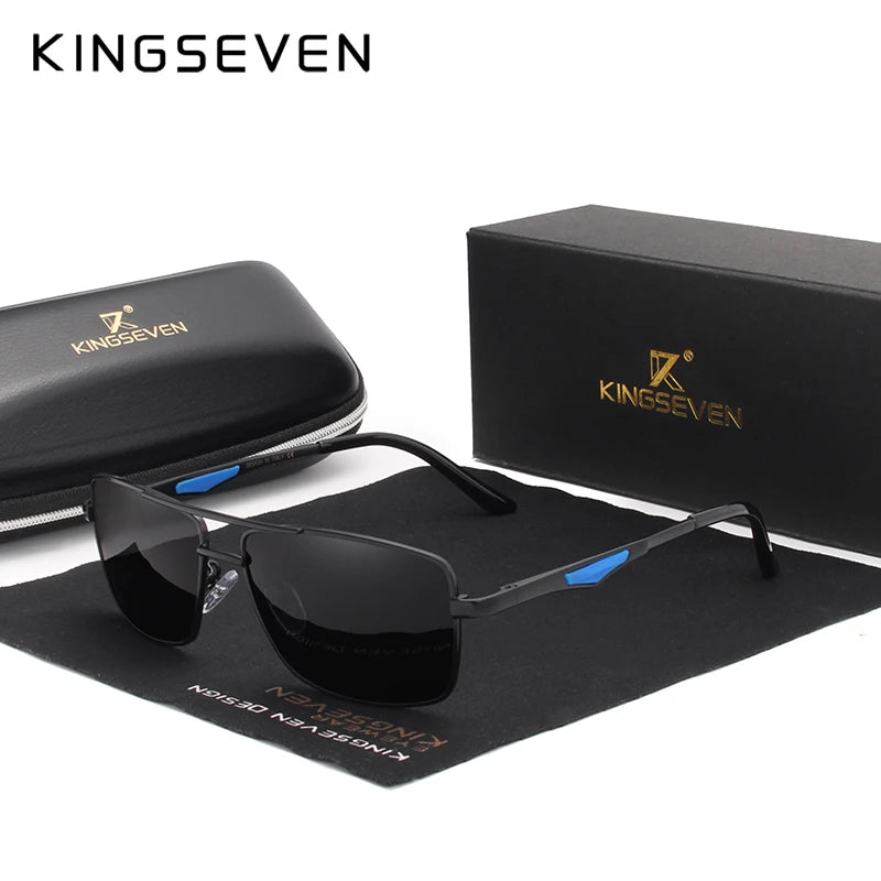 KINGSEVEN Brand Designer Polarized Sunglasses, For Driving Men Square Sun Glasses, For Men's Fashion Travel