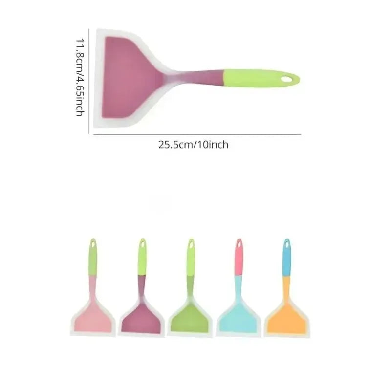 1PCS Random Color Silicone Kitchen Ware Cooking Utensils Spatula Beef Meat Egg Kitchen Scraper Wide Pizza Cooking Tools Shovel - Hiron Store