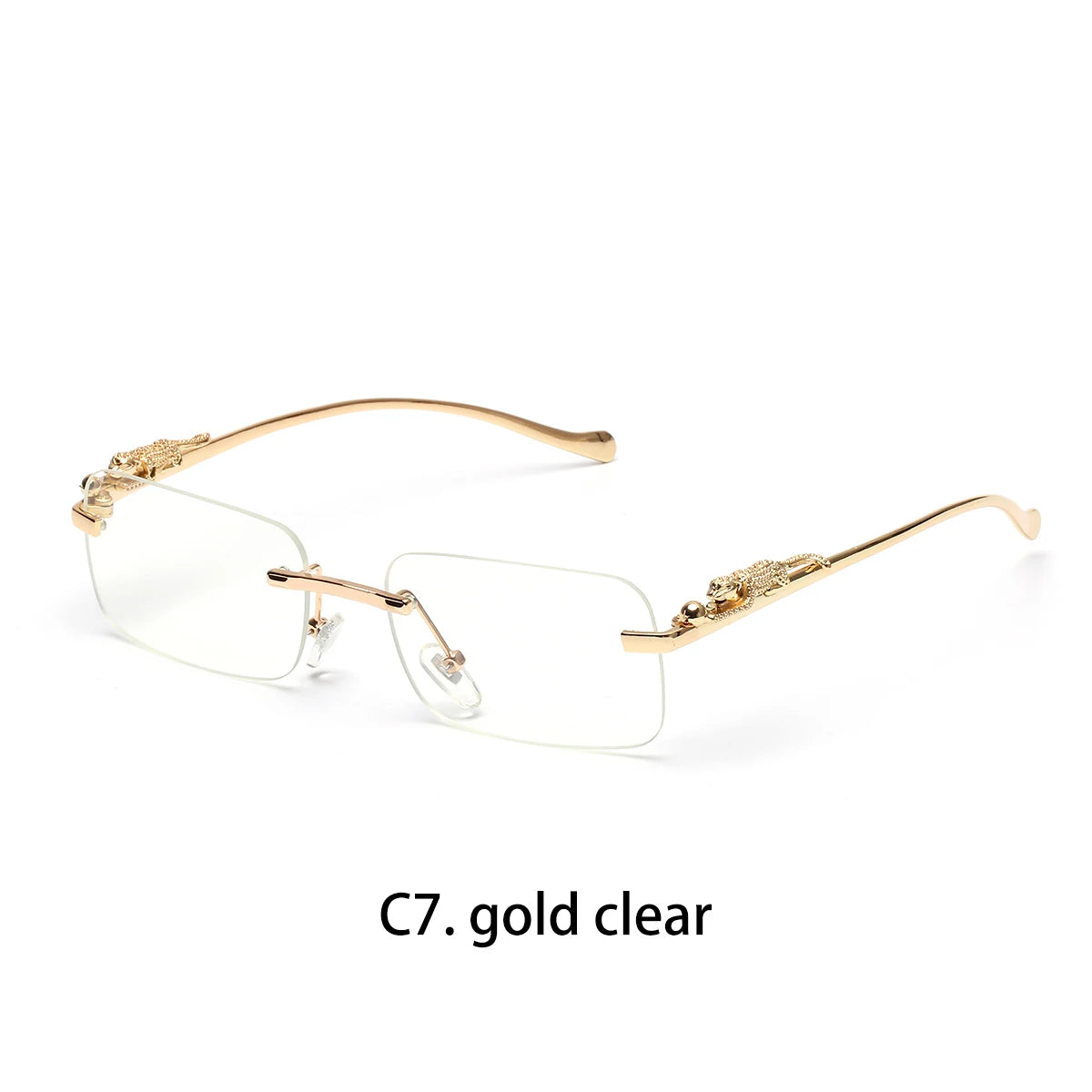 Ruiao rimless sunglasses UV400 fashion square metal glasses designer sunglasses shades