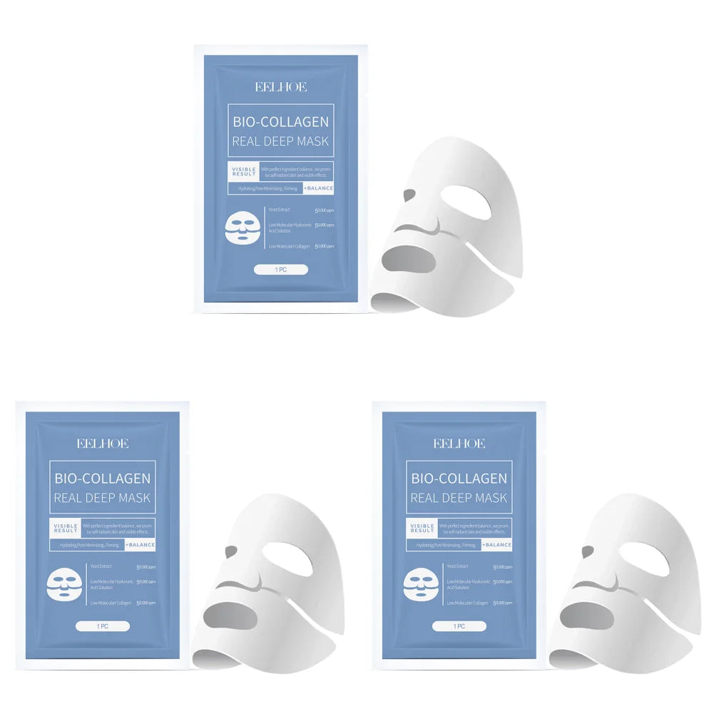 Bio Collagen Real Deep Moisturizing Mask Anti-Wrinkle Lifting Face Mask Hydrolyze Collagen Soluble Sheet Mask