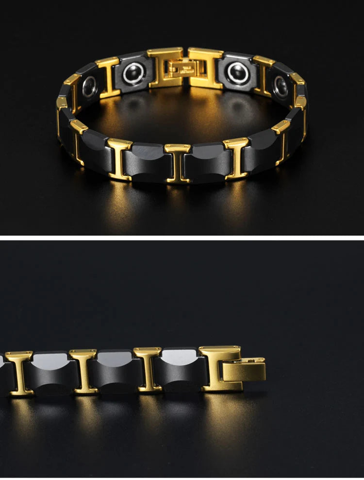 Titanium Steel Ceramic Bracelet Magnetic Hematite Sport Bracelets