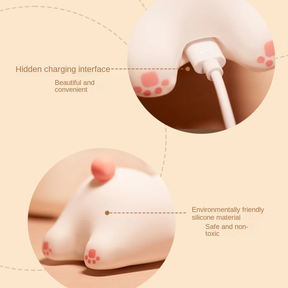 Silicone Touch-sensitive Big-faced Bunny Night Light Lamps for Room Décor Lamp