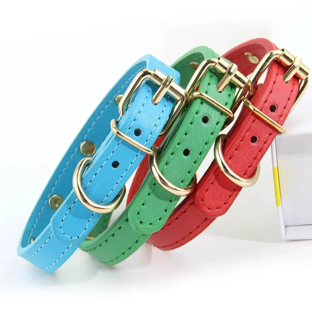 Cute Cat Soft Leather Pet Collars For Small Dog Kitten Puppy Necklace Cat Accessories  Star Moon Rivets