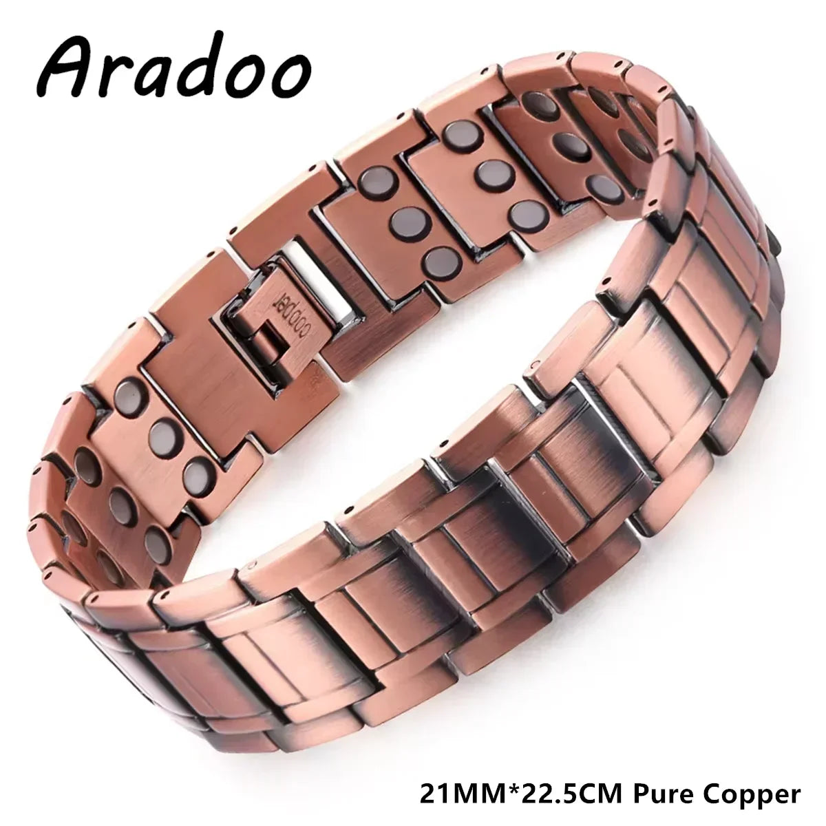 Pure Copper Bracelet Men‘s 3500 Gauss Strong Magnetic Therapy Link Bracelets Jewellery Gifts