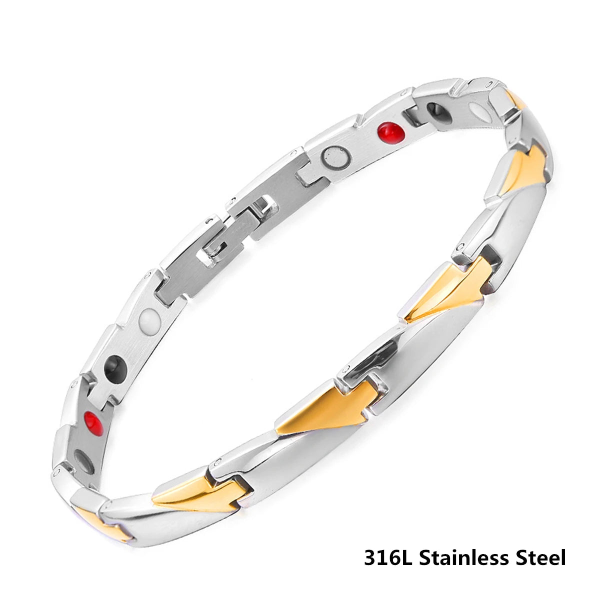 Titanium Steel Zirconia Bracelet Classic Retro Light Luxury Magnetic Therapy Bracelets - Hiron Store