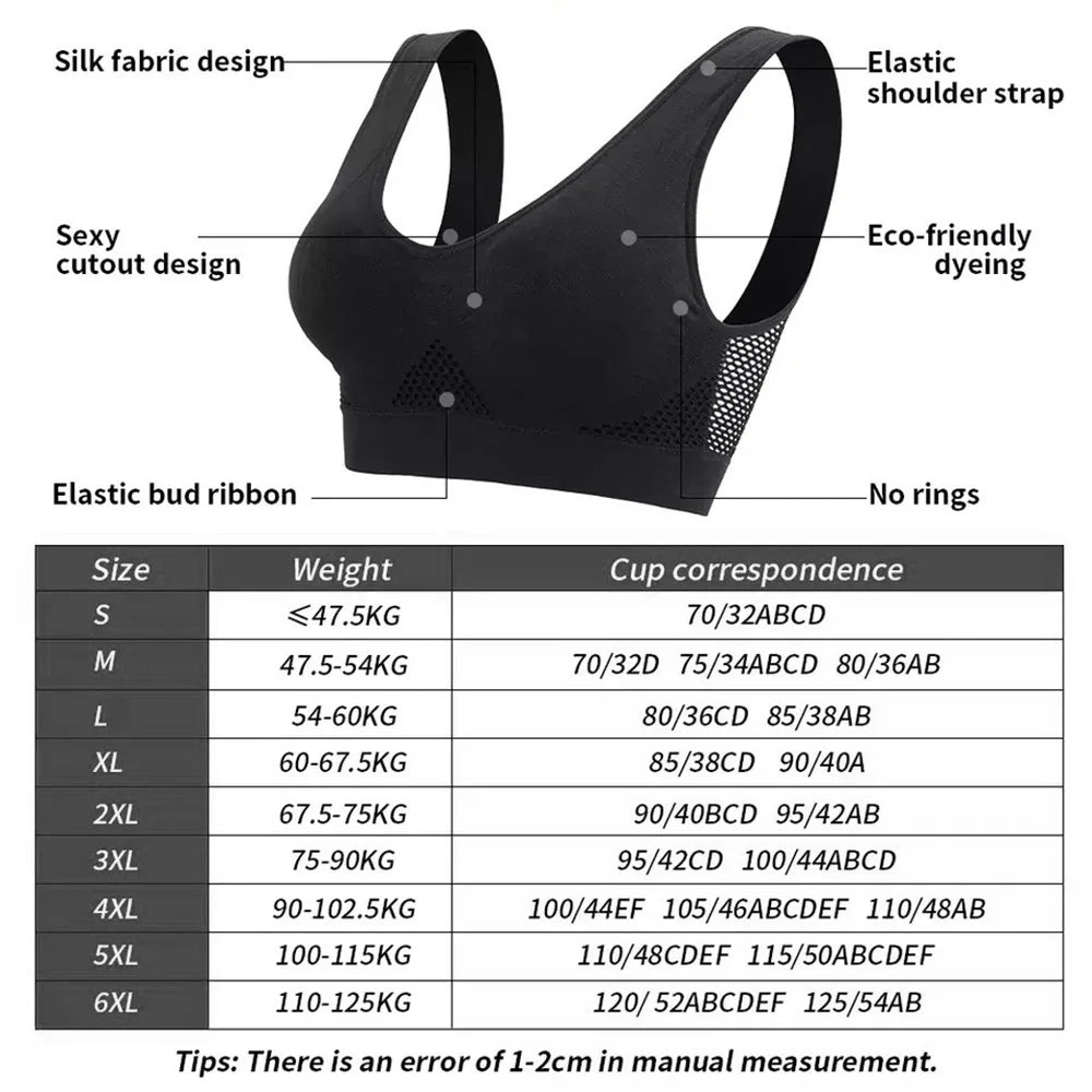 Women Sports Bras Fitness Gym Running Underwear Breathable Yoga Bra