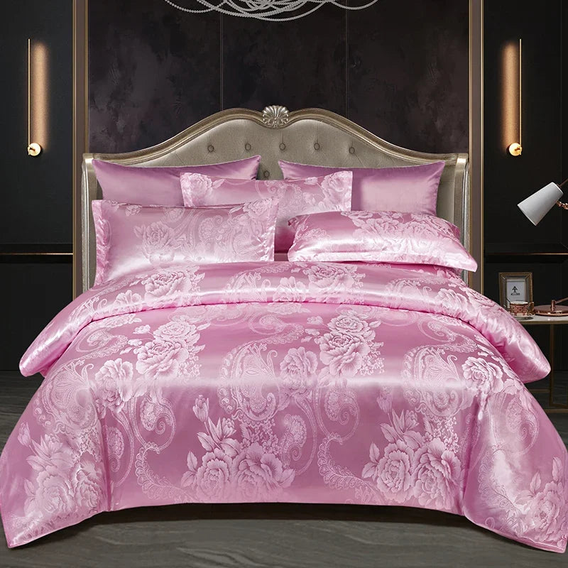 3pcs Duvet Cover and Pillowcase Set, European Light Luxury, Skin-Friendly Soft Fabric, Family bedroom Bedding
