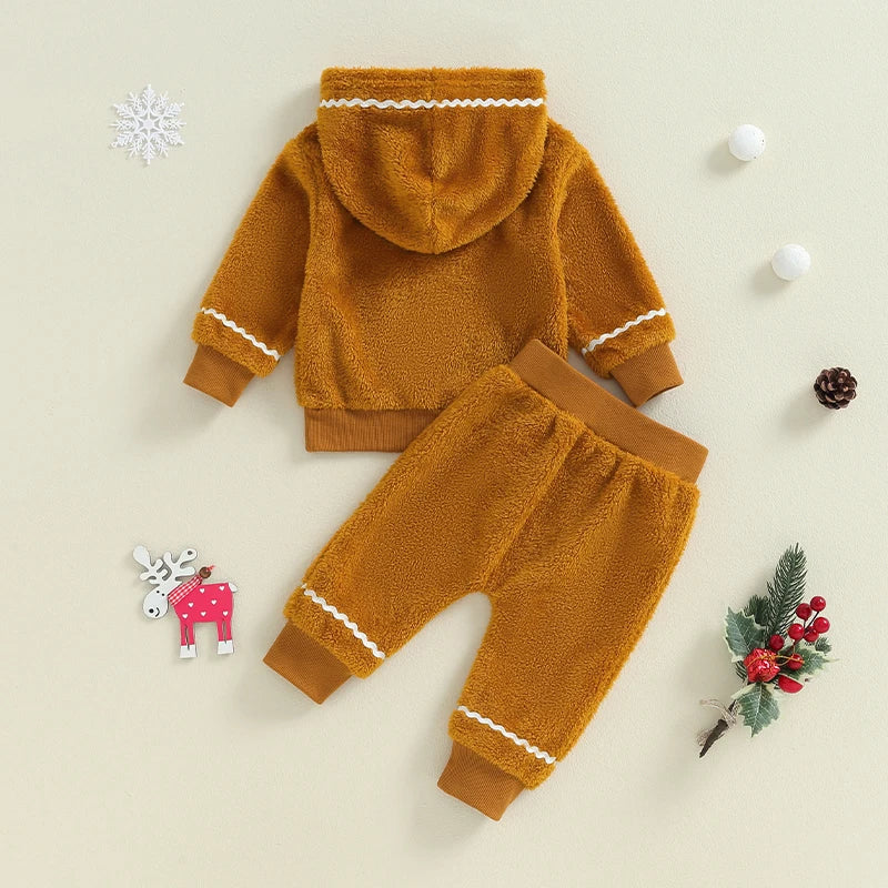 ma&baby 1-5Y Christmas Toddler Baby Boy Girl Clothes Sets Gingerbread Outfit Long Sleeve Tops Pants