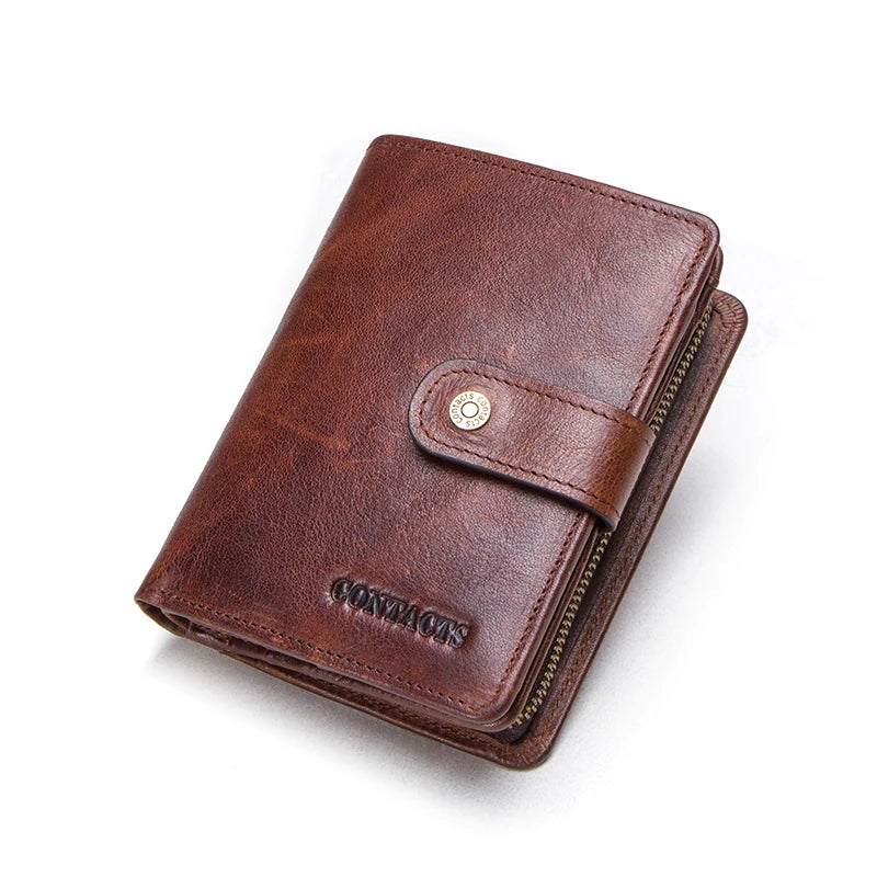 Genuine Leather Wallets for Men RFID Coin Purse Card Holder Money Clip Women‘s Wallet Bag