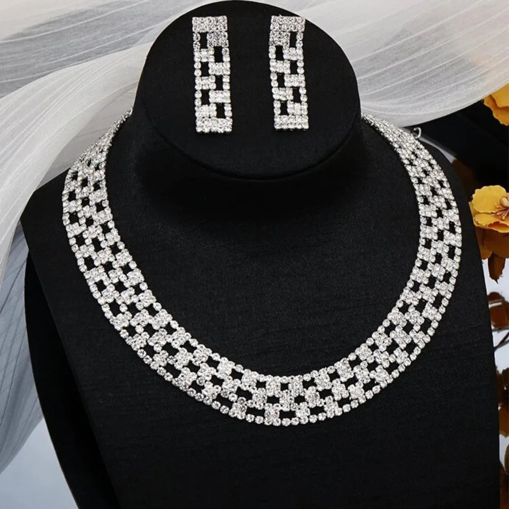 Elegant Jewellery 2024 Nigerian Wedding Necklace Earrings Set for Women