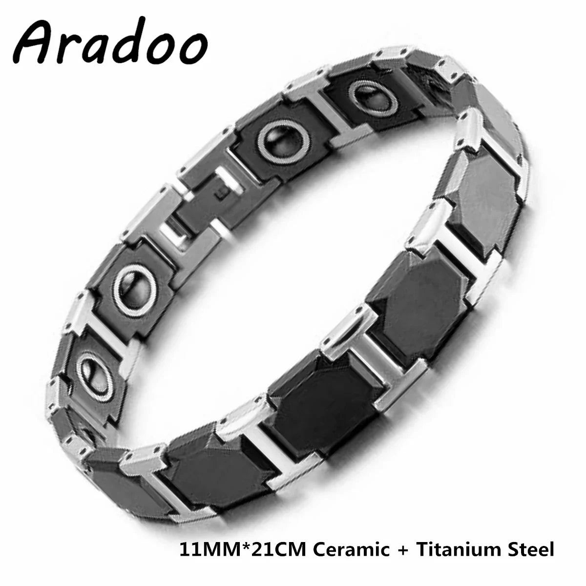 Ceramic Titanium Steel Bracelet Hematite Magnetic Stainless Steel Adjustable Bracelets - Hiron Store