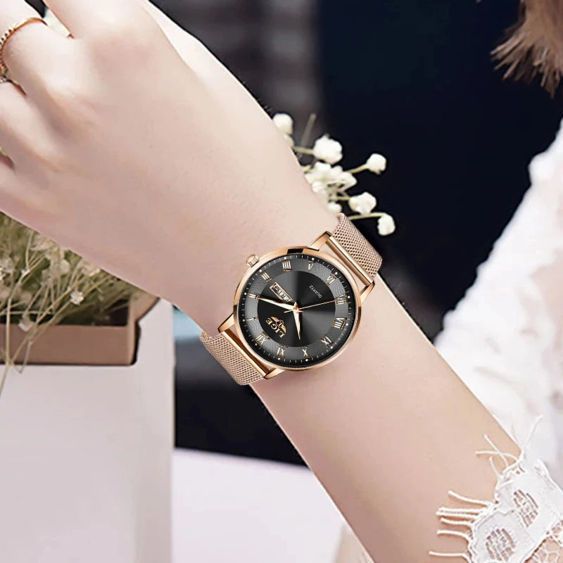 LIGE 2024 New Watch Women Luxury Watches Creative Steel Bracelet Watches