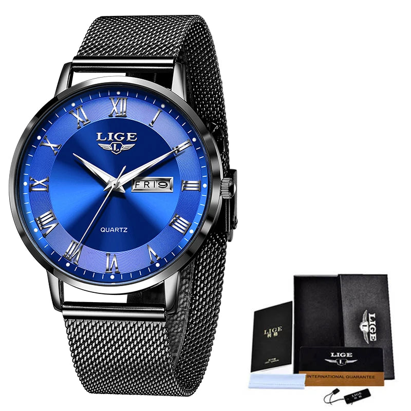 LIGE 2024 New Watch Women Luxury Watches Creative Steel Bracelet Watches