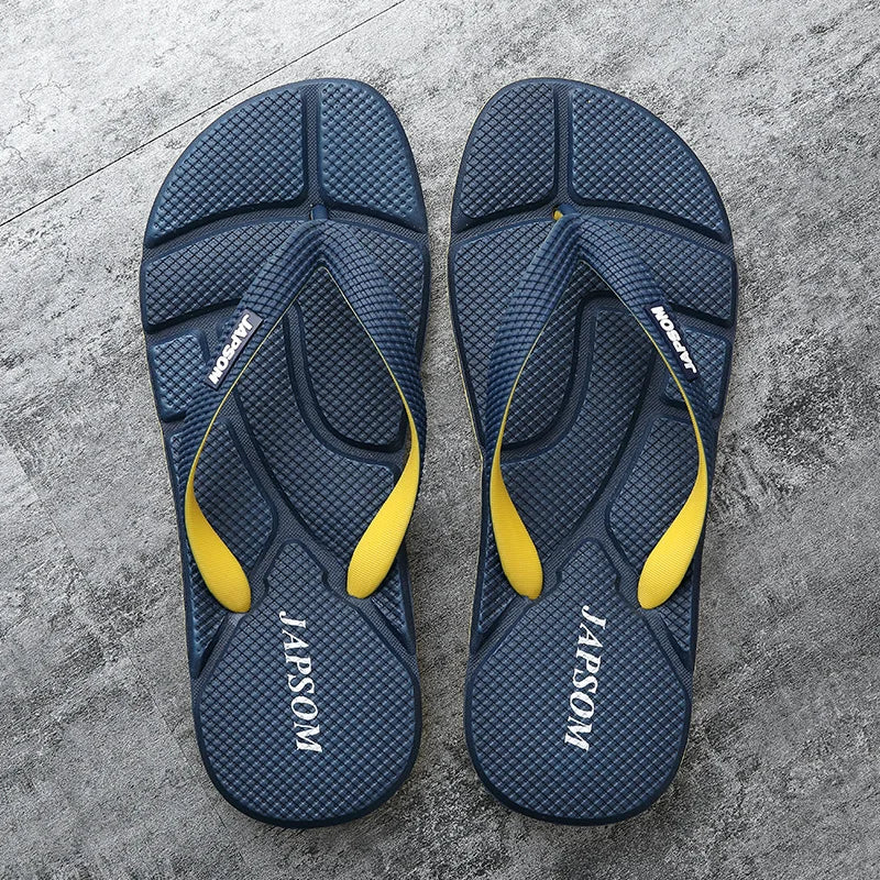 Fashion Blue Massage Slippers Men Flip Flops Casual Men Non Slip Beach Slippers