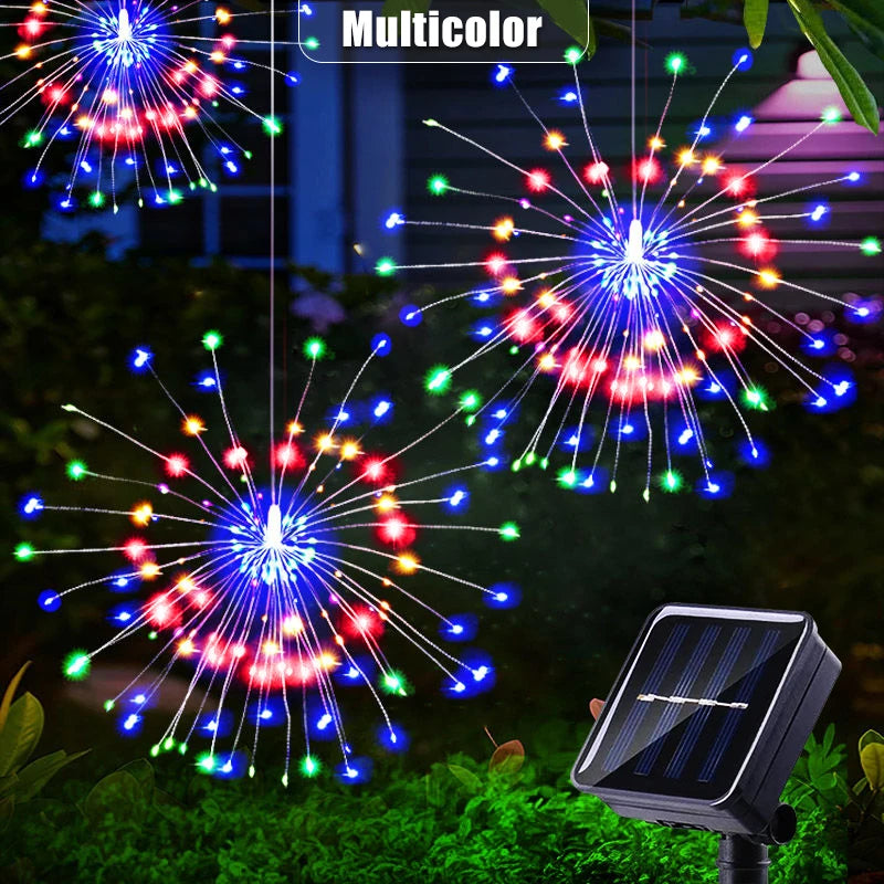 LED Solar Firework Lights Outdoor Waterproof Hanging Starburst String Light For Holiday Lighting Christmas Decor Fairy Light - Hiron Store