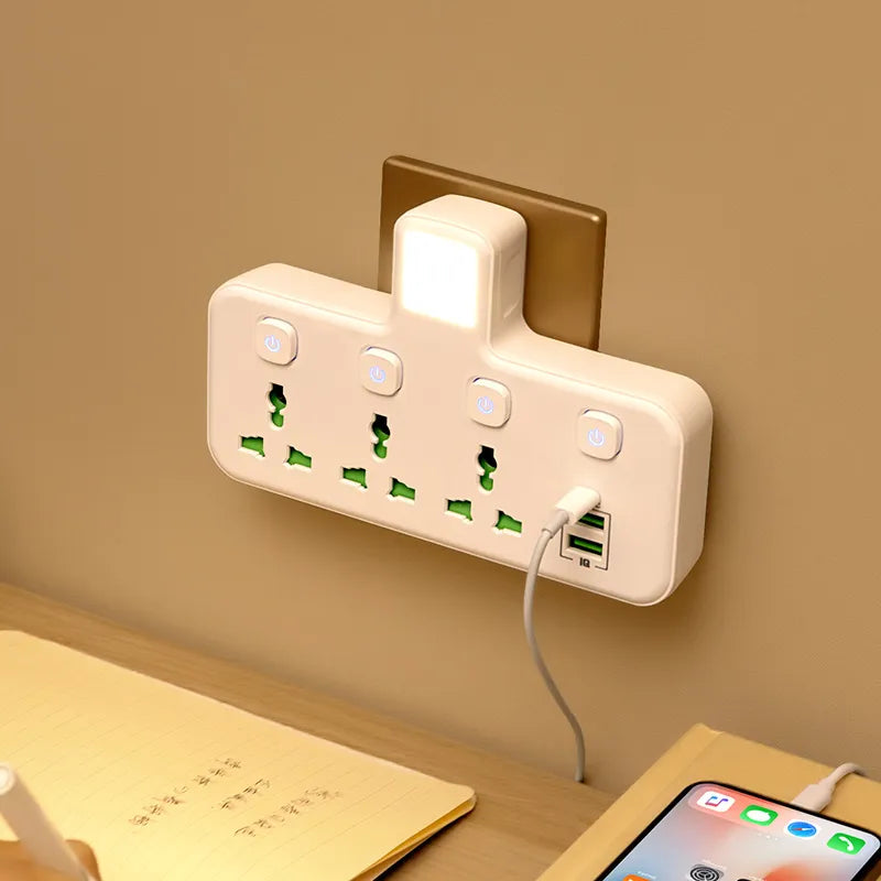 EU UK AU US Plug AC Outlet Power Strip Multiprise Wall Socket Universal Network Filter USB Cherger Separate Switch light Adapter - Hiron Store