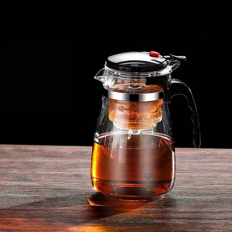 Heat Resistant Glass Teapot One-click filtering Tea Pot Tea Water Separation Filter Tea Maker Coffee Pot Set