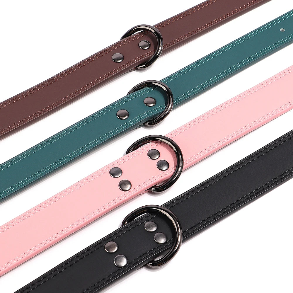 Leather Dog Collar Durable  Collars Necklace Adjustable Necalaces for Small Medium Large Dogs French Bulldog  Pitbull