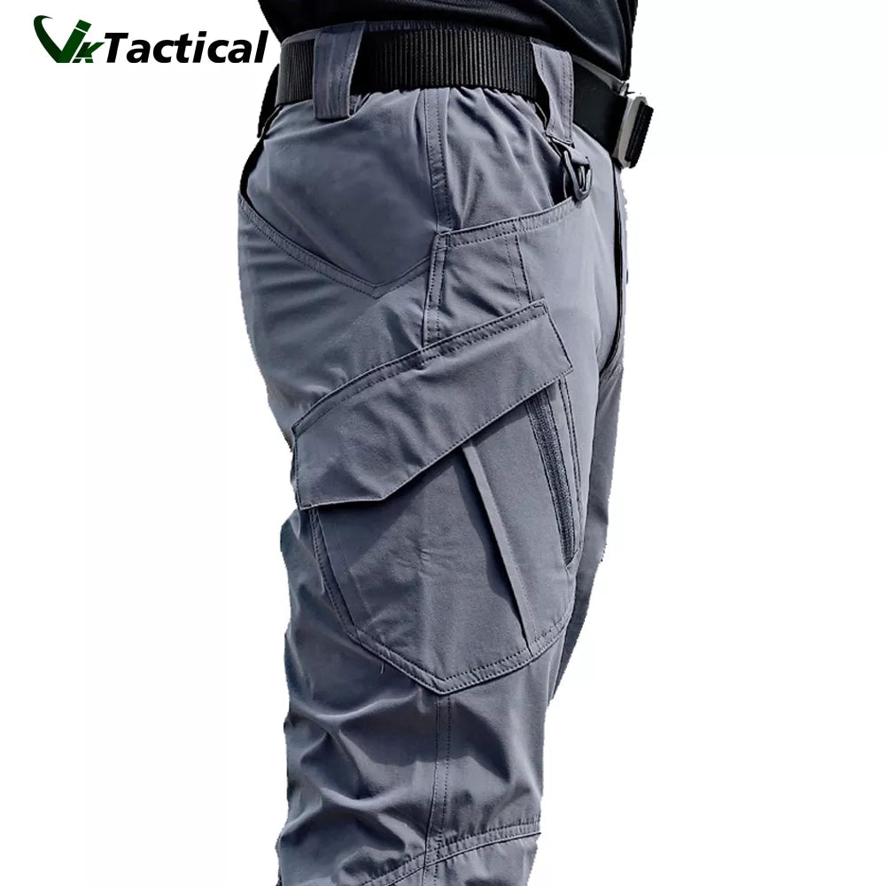 New Mens Tactical Pants Multiple Pocket Elasticity Military Urban Commuter Tacitcal Trousers Men Slim Fat Cargo Pant 5XL - Hiron Store