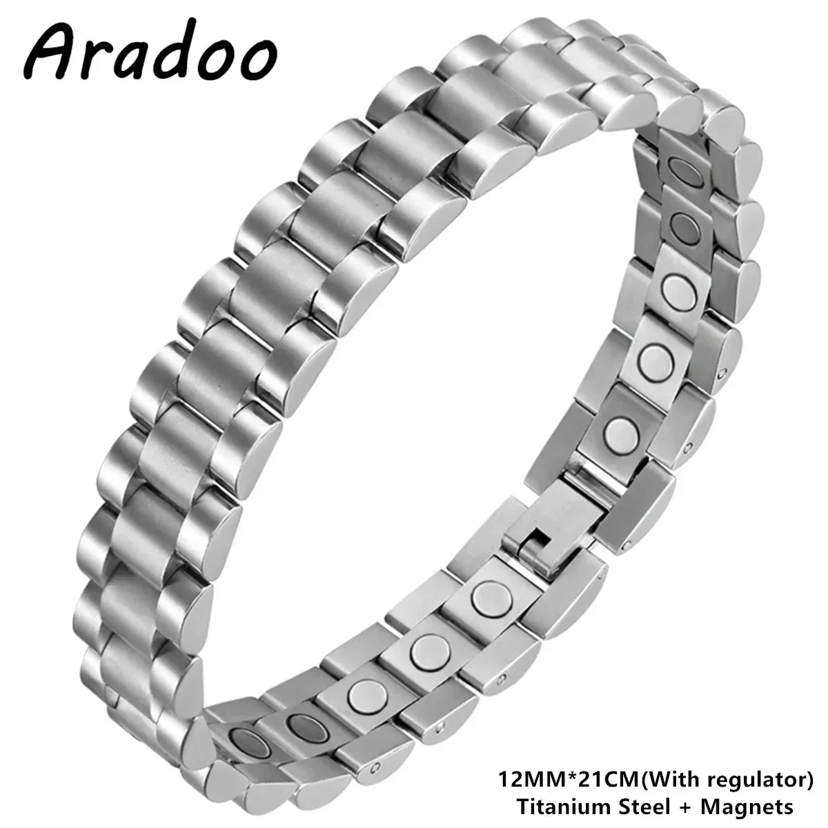 Titanium Steel Watch Band Men's Bracelets Stainless Steel Magnetic Wristband Bracelet Gentlemen Jewellery Gifts