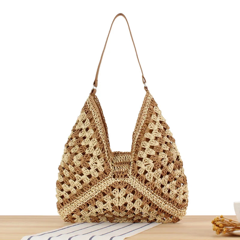 Women Straw Tote Bag Large Capacity Shoulder Bags Handbag