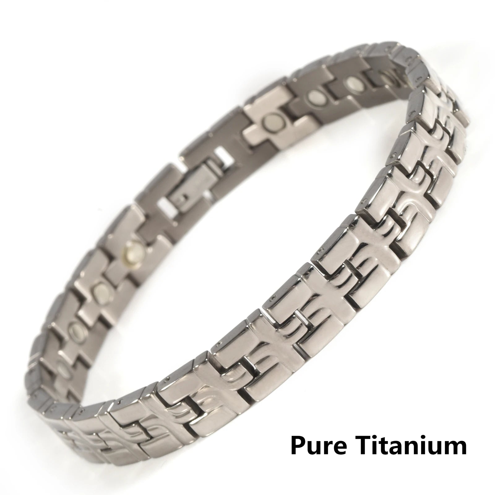 Titanium Steel Zirconia Bracelet Classic Retro Light Luxury Magnetic Therapy Bracelets - Hiron Store