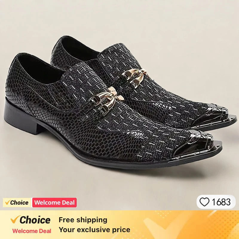 Italian luxury design men's shoes red brick inlaid dress shoes wedding party leather loafers