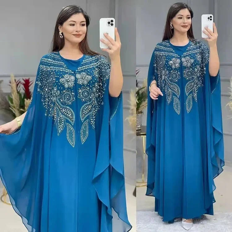 2024 Abayas for Women Dubai Luxury Chiffon Boubou Muslim Dress Caftan Long Abaya