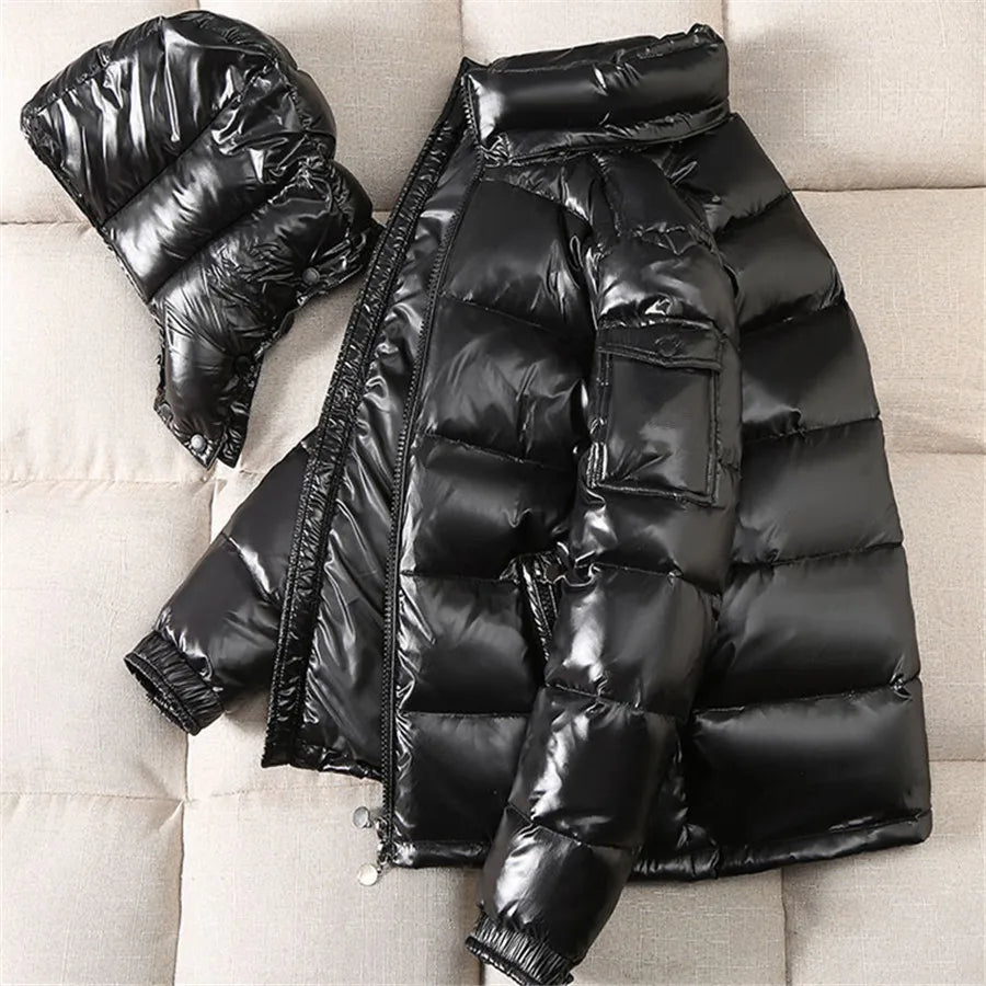 2027 New Fashion Waterproof  Jackets, Men's Cotton Padded Warm , High Quality Glossy Couple Winter, Coats Red Thick Outerwear