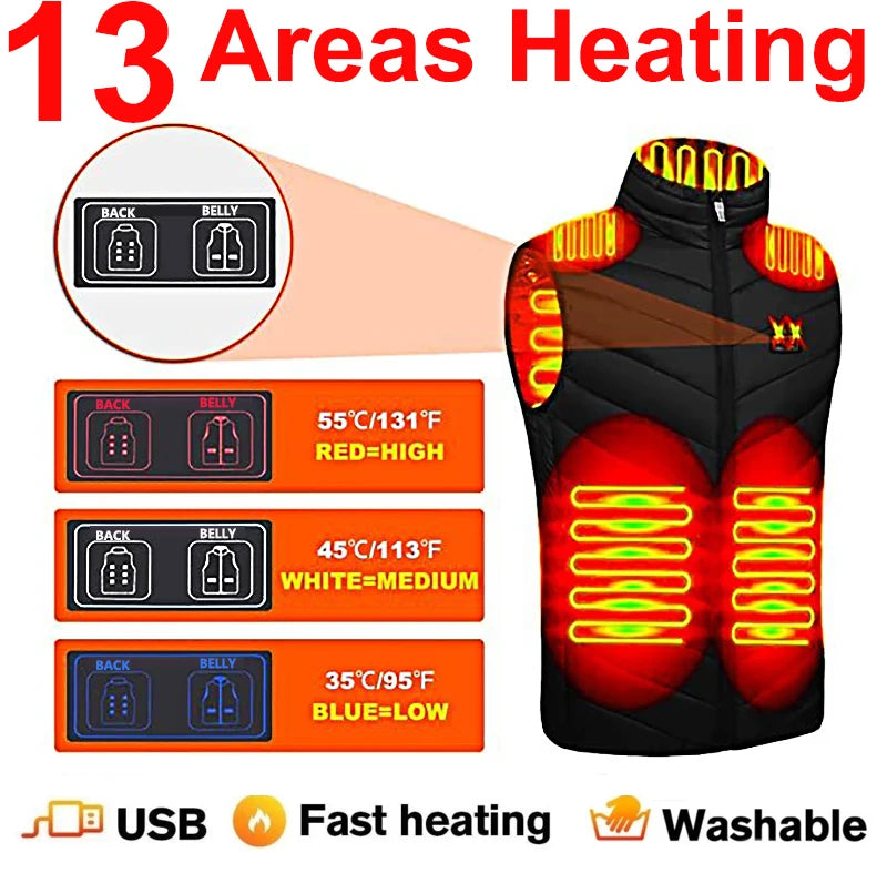 Areas Usb Heated Jacket Men Women Electric Vest Heating  Bodywarmer Usb Inner Heat Vest