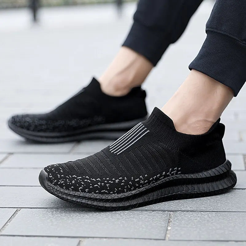 Men Shoes Breathable Men's Sneakers Comfortable Running Shoes Tenis Outdoor Slip On Walking Sneakers Sock Jogging Shoes - Hiron Store