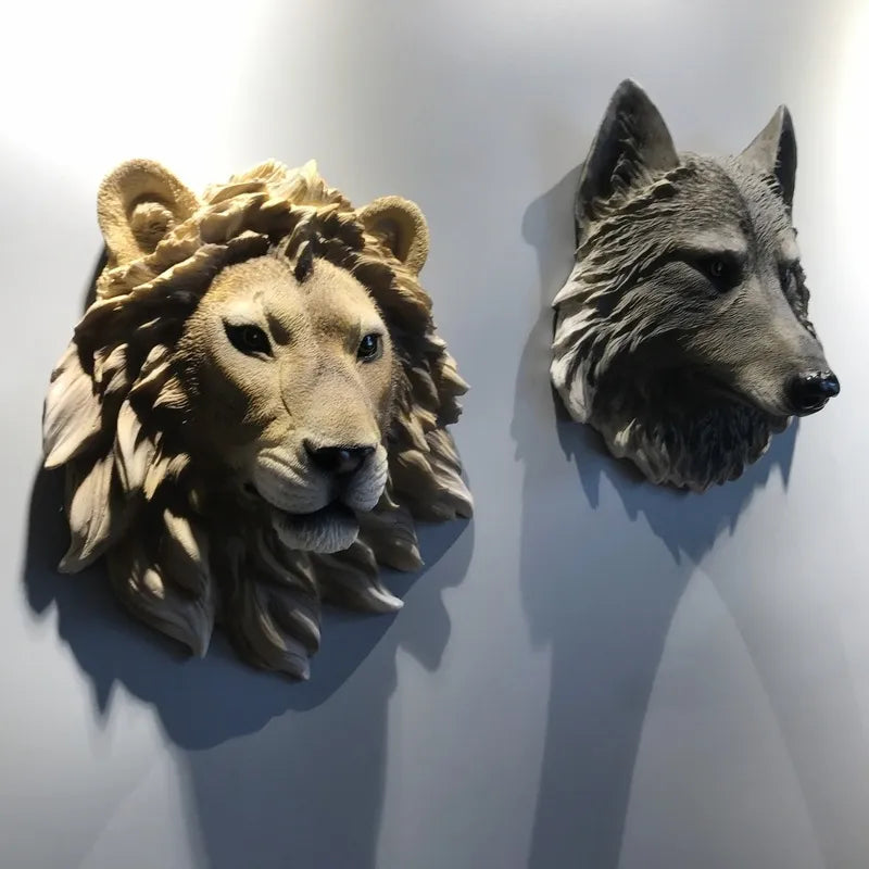 Animal Head Wall Decoration Statues Room Bedroom Home Wall Interior Decoration