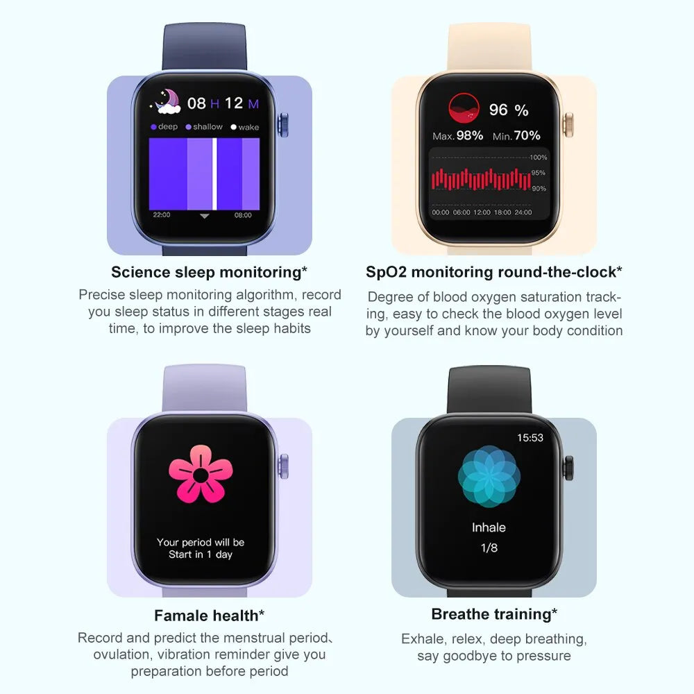 Voice Calling Smartwatch Health Monitoring IP68 Waterproof Smart Notifications Voice Assistant - Hiron Store