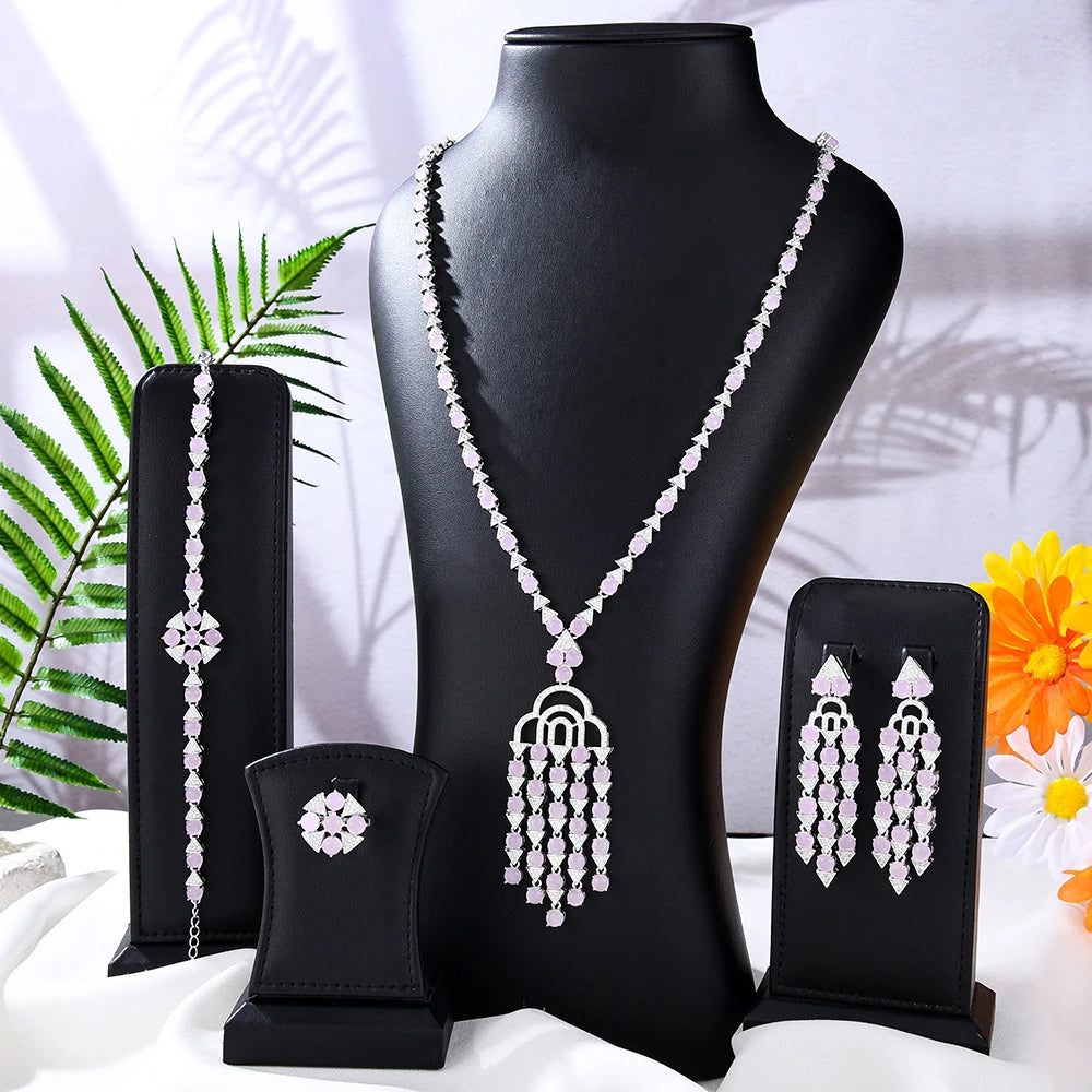 Dubai Bridal Jewelry Set For Women Wedding Party Nigerian African Necklace Earring Set