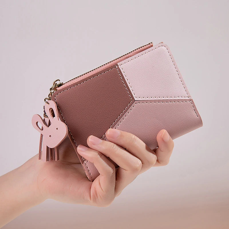 Women's Wallet Leather Women Purses Card Holder Foldable Portable Lady Coin Purses