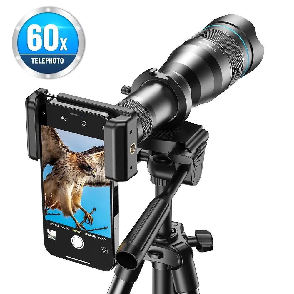 60X Mobile Phone Telescope Lens Astronomical Telephoto Zoom Lens With Extendable Tripod for iPhone Samsung All Smartphone - Hiron Store