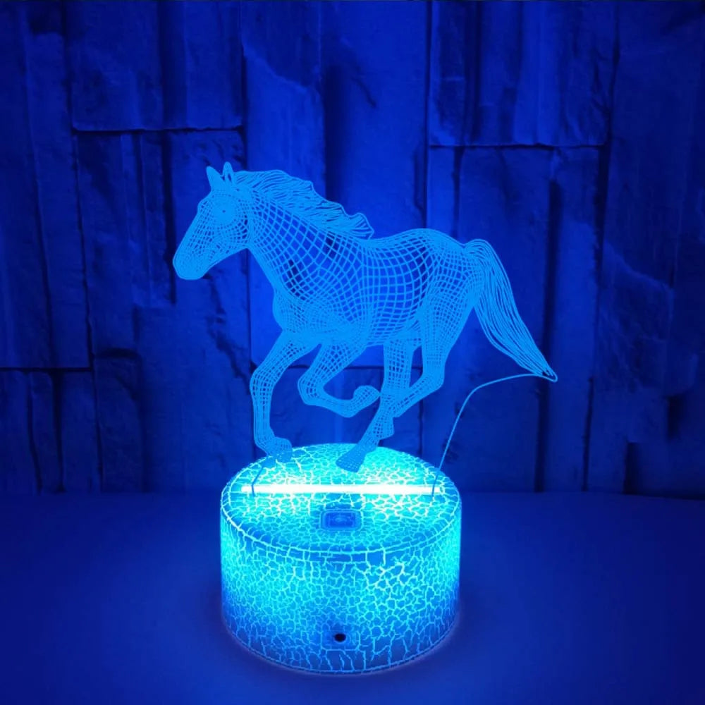 3d Illusion Lamp Led Children's Night Light Horse Table Lamp for Bedroom Decoration